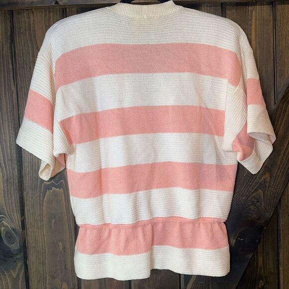 VTG St John Knit V-Neck Striped Knit Sweater - Picture 2 of 7